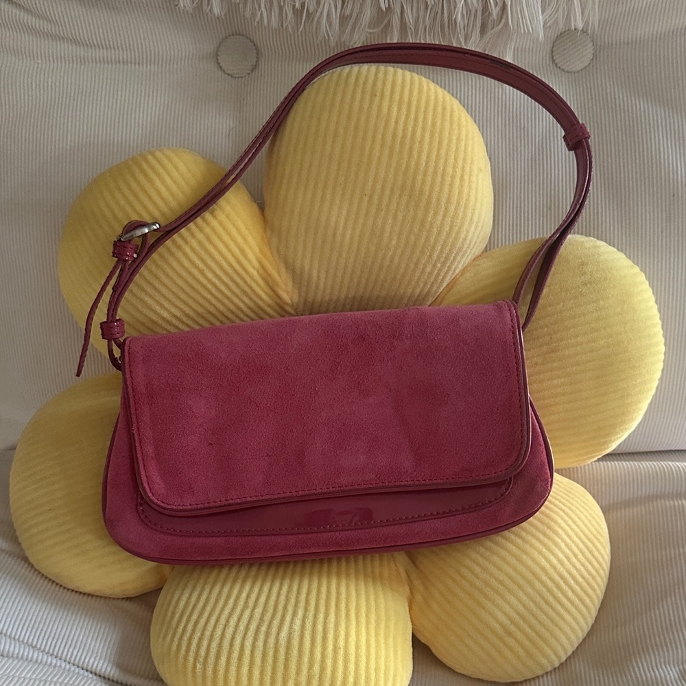 Ann Taylor Pink Suede Shoulder Bag
